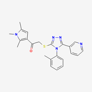 2-[[4-(2-Methylphenyl)-5-pyridin-3-yl-1,2,4-triazol-3-yl]sulfanyl]-1-(1,2,5-trimethylpyrrol-3-yl)ethanone - 