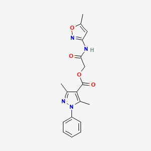 [2-[(5-Methyl-1,2-oxazol-3-yl)amino]-2-oxoethyl] 3,5-dimethyl-1-phenylpyrazole-4-carboxylate - 