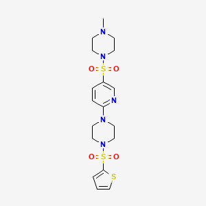 1-Methyl-4-[6-(4-thiophen-2-ylsulfonylpiperazin-1-yl)pyridin-3-yl]sulfonylpiperazine - 