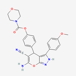 4-(6-Amino-5-cyano-3-(4-methoxyphenyl)-1,4-dihydropyrano[2,3-c]pyrazol-4-yl)phenyl morpholine-4-carboxylate - 