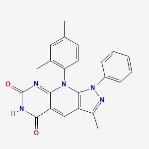 9-(2,4-Dimethyl-phenyl)-3-methyl-1-phenyl-1,9-dihydro-1,2,6,8,9-pentaaza-cyclopenta[b]naphthalene-5,7-dione - 