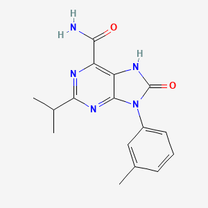9-(3-methylphenyl)-8-oxo-2-propan-2-yl-7H-purine-6-carboxamide - 