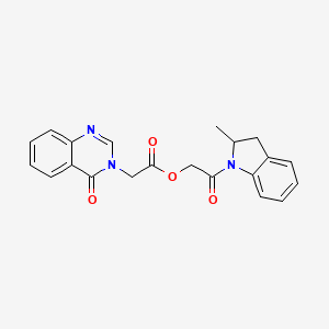 [2-(2-Methyl-2,3-dihydroindol-1-yl)-2-oxoethyl] 2-(4-oxoquinazolin-3-yl)acetate - 