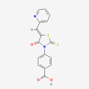 4-[(5Z)-4-oxo-5-(pyridin-2-ylmethylidene)-2-thioxo-1,3-thiazolidin-3-yl]benzoic acid - 