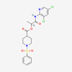 [1-[(3,5-Dichloropyridin-2-yl)amino]-1-oxopropan-2-yl] 1-(benzenesulfonyl)piperidine-4-carboxylate - 