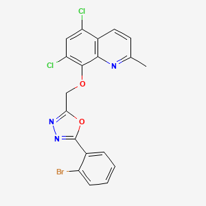 2-(2-Bromophenyl)-5-[(5,7-dichloro-2-methylquinolin-8-yl)oxymethyl]-1,3,4-oxadiazole - 