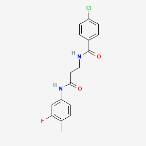 4-chloro-N-[3-(3-fluoro-4-methylanilino)-3-oxopropyl]benzamide - 
