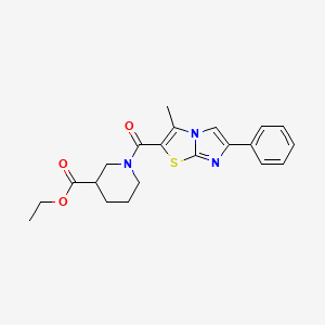 Ethyl 1-(3-methyl-6-phenylimidazo[2,1-b]thiazole-2-carbonyl)piperidine-3-carboxylate - 