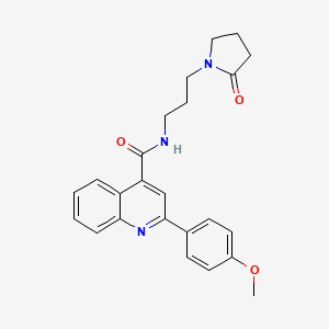 2-(4-methoxyphenyl)-N-[3-(2-oxopyrrolidin-1-yl)propyl]quinoline-4-carboxamide - 