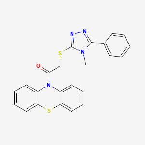 2-[(4-methyl-5-phenyl-4H-1,2,4-triazol-3-yl)sulfanyl]-1-(10H-phenothiazin-10-yl)ethanone - 