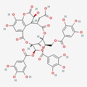 2-[(4R,5S,7R,8R,11S,12S,13S,21S)-13,17,18-trihydroxy-2,10,14-trioxo-5,21-bis[(3,4,5-trihydroxybenzoyl)oxy]-7-[(3,4,5-trihydroxybenzoyl)oxymethyl]-3,6,9,15-tetraoxatetracyclo[10.7.1.14,8.016,20]henicosa-1(19),16(20),17-trien-11-yl]acetic acid - 