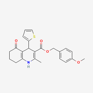 4-Methoxybenzyl 2-methyl-5-oxo-4-(thiophen-2-yl)-1,4,5,6,7,8-hexahydroquinoline-3-carboxylate - 