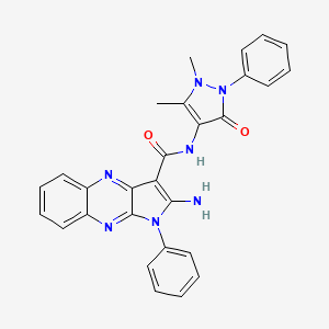 2-amino-N-(1,5-dimethyl-3-oxo-2-phenyl-2,3-dihydro-1H-pyrazol-4-yl)-1-phenyl-1H-pyrrolo[2,3-b]quinoxaline-3-carboxamide - 