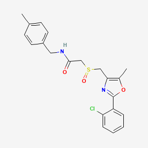 2-(((2-(2-Chlorophenyl)-5-methyloxazol-4-yl)methyl)sulfinyl)-N-(4-methylbenzyl)acetamide - 