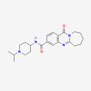 12-oxo-N-[1-(propan-2-yl)piperidin-4-yl]-6H,7H,8H,9H,10H,12H-azepino[2,1-b]quinazoline-3-carboxamide - 