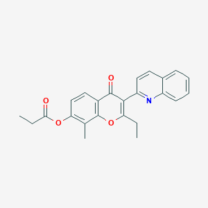 (2-Ethyl-8-methyl-4-oxo-3-quinolin-2-ylchromen-7-yl) propanoate - 