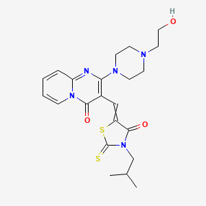 5-[[2-[4-(2-Hydroxyethyl)piperazin-1-yl]-4-oxopyrido[1,2-a]pyrimidin-3-yl]methylidene]-3-(2-methylpropyl)-2-sulfanylidene-1,3-thiazolidin-4-one - 