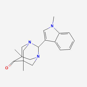5,7-Dimethyl-2-(1-methyl-1H-indol-3-yl)-1,3-diazatricyclo(3.3.1.1(sup 3,7))decan-6-one - 134828-28-7