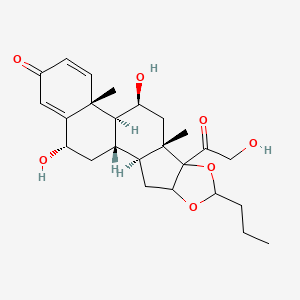 (1S,2S,9S,11S,12S,13R,19S)-11,19-dihydroxy-8-(2-hydroxyacetyl)-9,13-dimethyl-6-propyl-5,7-dioxapentacyclo[10.8.0.02,9.04,8.013,18]icosa-14,17-dien-16-one - 