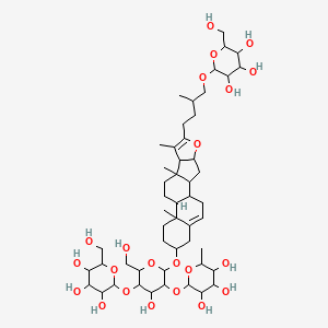 2-[4-hydroxy-6-(hydroxymethyl)-5-[3,4,5-trihydroxy-6-(hydroxymethyl)oxan-2-yl]oxy-2-[[7,9,13-trimethyl-6-[3-methyl-4-[3,4,5-trihydroxy-6-(hydroxymethyl)oxan-2-yl]oxybutyl]-5-oxapentacyclo[10.8.0.02,9.04,8.013,18]icosa-6,18-dien-16-yl]oxy]oxan-3-yl]oxy-6-methyloxane-3,4,5-triol - 
