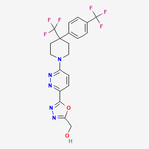[5-[6-[4-(trifluoromethyl)-4-[4-(trifluoromethyl)phenyl]piperidin-1-yl]pyridazin-3-yl]-1,3,4-oxadiazol-2-yl]methanol - 