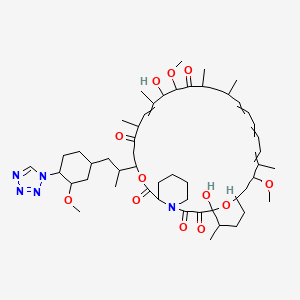 1,18-Dihydroxy-19,30-dimethoxy-12-[1-[3-methoxy-4-(tetrazol-1-yl)cyclohexyl]propan-2-yl]-15,17,21,23,29,35-hexamethyl-11,36-dioxa-4-azatricyclo[30.3.1.04,9]hexatriaconta-16,24,26,28-tetraene-2,3,10,14,20-pentone - 