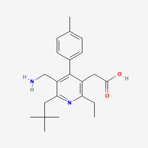[5-(Aminomethyl)-6-(2,2-Dimethylpropyl)-2-Ethyl-4-(4-Methylphenyl)pyridin-3-Yl]acetic Acid - 907609-33-0