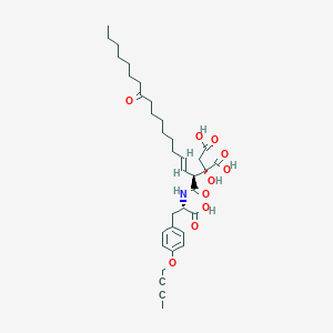 (2S)-2-[(E,1S)-1-[[(1S)-1-[(4-but-2-ynoxyphenyl)methyl]-2-hydroxy-2-oxo-ethyl]carbamoyl]-10-oxo-heptadec-2-enyl]-2-hydroxy-butanedioic acid - 827034-92-4