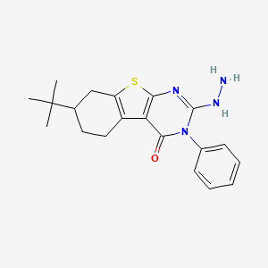 7-tert-butyl-2-hydrazinyl-3-phenyl-5,6,7,8-tetrahydro[1]benzothieno[2,3-d]pyrimidin-4(3H)-one - 