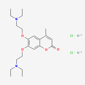 2H-1-benzopyran-2-one, 6,7-bis(2-(diethylamino)ethoxy)-4-methyl-, dihydrochloride - 6830-17-7