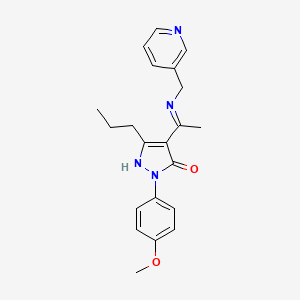 (4Z)-2-(4-methoxyphenyl)-5-propyl-4-{1-[(pyridin-3-ylmethyl)amino]ethylidene}-2,4-dihydro-3H-pyrazol-3-one - 