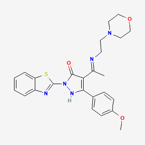 (4Z)-2-(1,3-benzothiazol-2-yl)-5-(4-methoxyphenyl)-4-(1-{[2-(morpholin-4-yl)ethyl]amino}ethylidene)-2,4-dihydro-3H-pyrazol-3-one - 