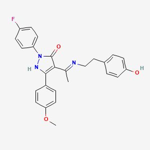 (4Z)-2-(4-fluorophenyl)-4-(1-{[2-(4-hydroxyphenyl)ethyl]amino}ethylidene)-5-(4-methoxyphenyl)-2,4-dihydro-3H-pyrazol-3-one - 