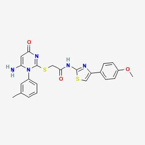 2-{[6-amino-1-(3-methylphenyl)-4-oxo-1,4-dihydropyrimidin-2-yl]sulfanyl}-N-[4-(4-methoxyphenyl)-1,3-thiazol-2-yl]acetamide - 