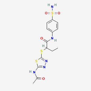 2-{[5-(acetylamino)-1,3,4-thiadiazol-2-yl]sulfanyl}-N-(4-sulfamoylphenyl)butanamide - 