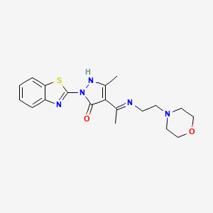 (4Z)-2-(1,3-benzothiazol-2-yl)-5-methyl-4-(1-{[2-(morpholin-4-yl)ethyl]amino}ethylidene)-2,4-dihydro-3H-pyrazol-3-one - 