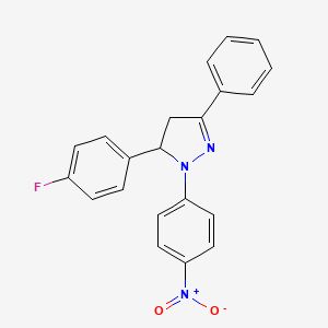 5-(4-fluorophenyl)-1-(4-nitrophenyl)-3-phenyl-4,5-dihydro-1H-pyrazole - 