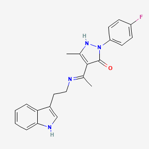 (4Z)-2-(4-fluorophenyl)-4-(1-{[2-(1H-indol-3-yl)ethyl]amino}ethylidene)-5-methyl-2,4-dihydro-3H-pyrazol-3-one - 