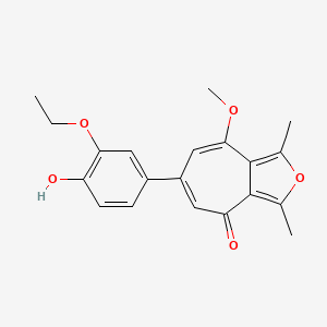 6-(3-ethoxy-4-hydroxyphenyl)-8-methoxy-1,3-dimethyl-4H-cyclohepta[c]furan-4-one - 