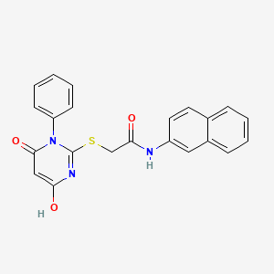 2-[(4-hydroxy-6-oxo-1-phenyl-1,6-dihydropyrimidin-2-yl)sulfanyl]-N-(naphthalen-2-yl)acetamide - 
