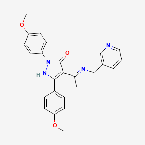 (4Z)-2,5-bis(4-methoxyphenyl)-4-{1-[(pyridin-3-ylmethyl)amino]ethylidene}-2,4-dihydro-3H-pyrazol-3-one - 