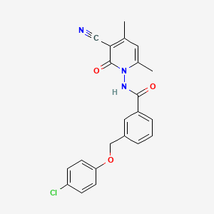 3-[(4-chlorophenoxy)methyl]-N-(3-cyano-4,6-dimethyl-2-oxopyridin-1(2H)-yl)benzamide - 438229-97-1
