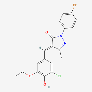 2-(4-bromophenyl)-4-(3-chloro-5-ethoxy-4-hydroxybenzylidene)-5-methyl-2,4-dihydro-3H-pyrazol-3-one - 