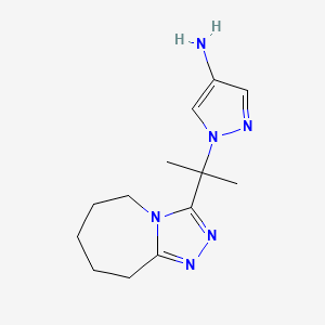 1-[1-methyl-1-(6,7,8,9-tetrahydro-5H-[1,2,4]triazolo[4,3-a]azepin-3-yl)ethyl]-1H-pyrazol-4-amine - 