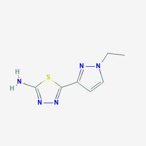 5-(1-Ethyl-1H-pyrazol-3-yl)-1,3,4-thiadiazol-2-amine - 
