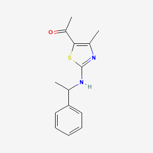 1-[4-Methyl-2-(1-phenylethylamino)-1,3-thiazol-5-yl]ethanone - 1052549-21-9