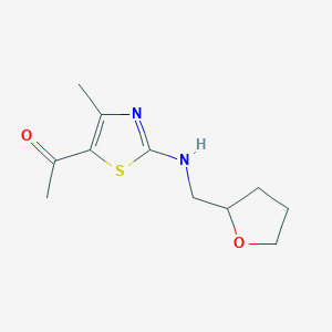 1-{4-Methyl-2-[(tetrahydrofuran-2-ylmethyl)amino]-1,3-thiazol-5-yl}ethanone - 