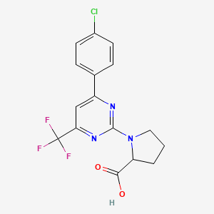 1-[4-(4-Chlorophenyl)-6-(trifluoromethyl)pyrimidin-2-yl]proline - 