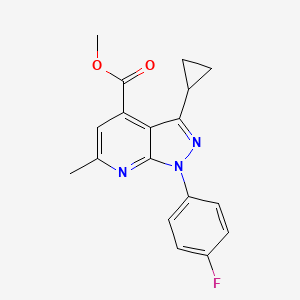 methyl 3-cyclopropyl-1-(4-fluorophenyl)-6-methyl-1H-pyrazolo[3,4-b]pyridine-4-carboxylate - 