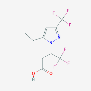 3-[5-Ethyl-3-(trifluoromethyl)-1H-pyrazol-1-yl]-4,4,4-trifluorobutanoic acid - 
